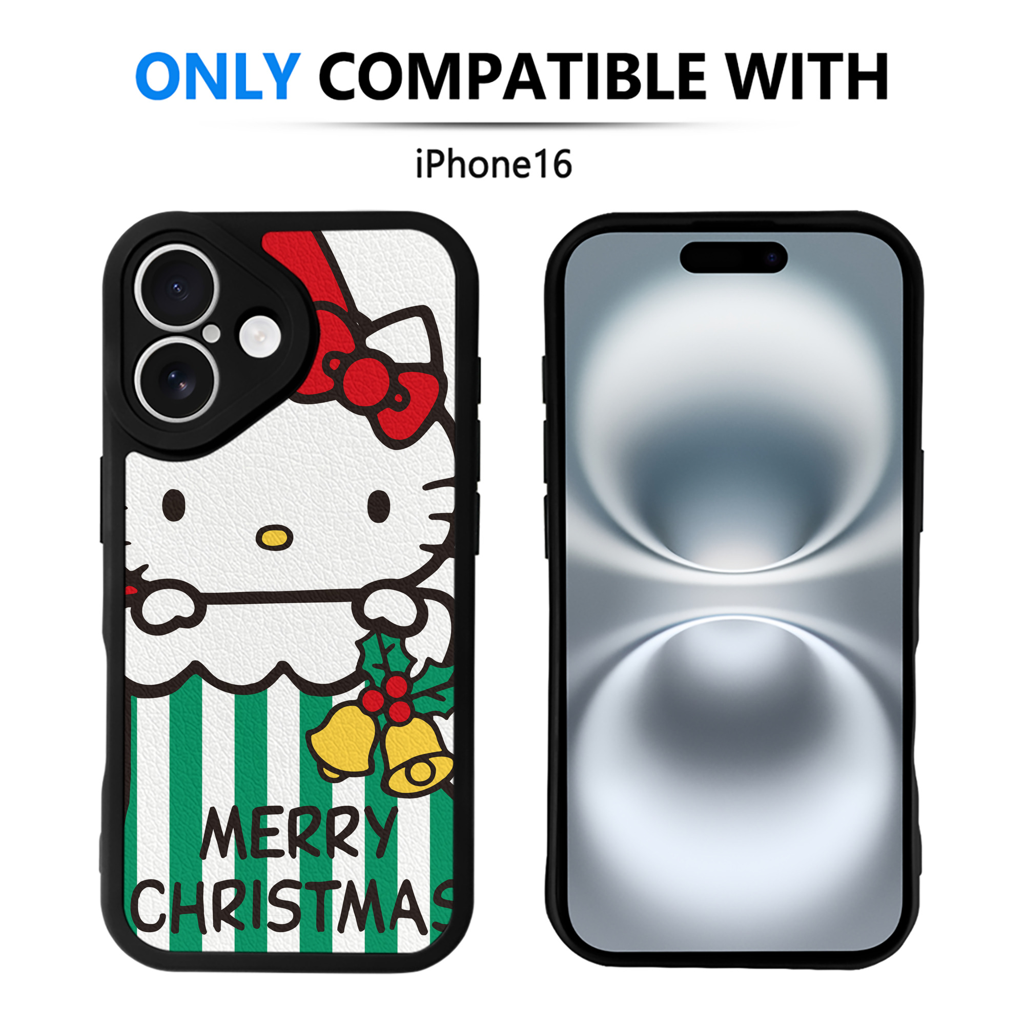 （画像用） Hello Kitty ハローキティ 【iPhone 16シリーズ対応】シリコンスマホケース（レザー調） 材質：シリコン